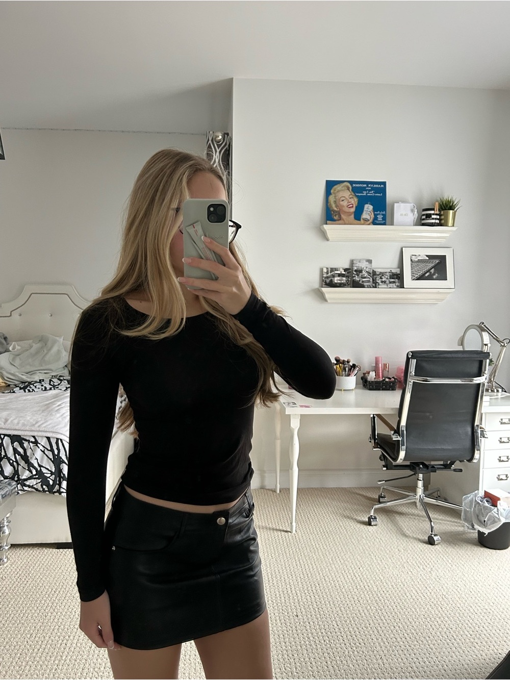 Black Leather Mini Skirt